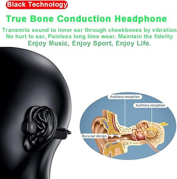 IHAO Swimming Headphones True Bone Conduction Open Ear Headset MP3 Player Built-in 32G Memory IP68 Underwater Waterproof Stereo Bluetooth Earphone for Driving Bicycling Running Skiing